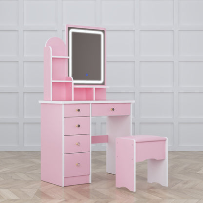 Ensemble de coiffeuse avec miroir et lampe, coiffeuse avec tabouret