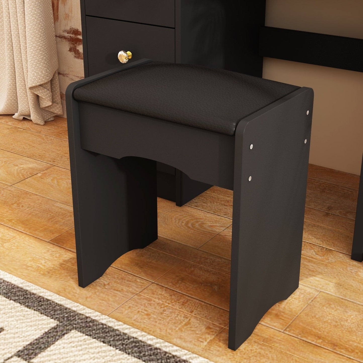 Ensemble de coiffeuse avec miroir et lampe, coiffeuse avec tabouret