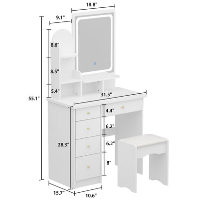 Ensemble de coiffeuse avec miroir et lampe, coiffeuse avec tabouret