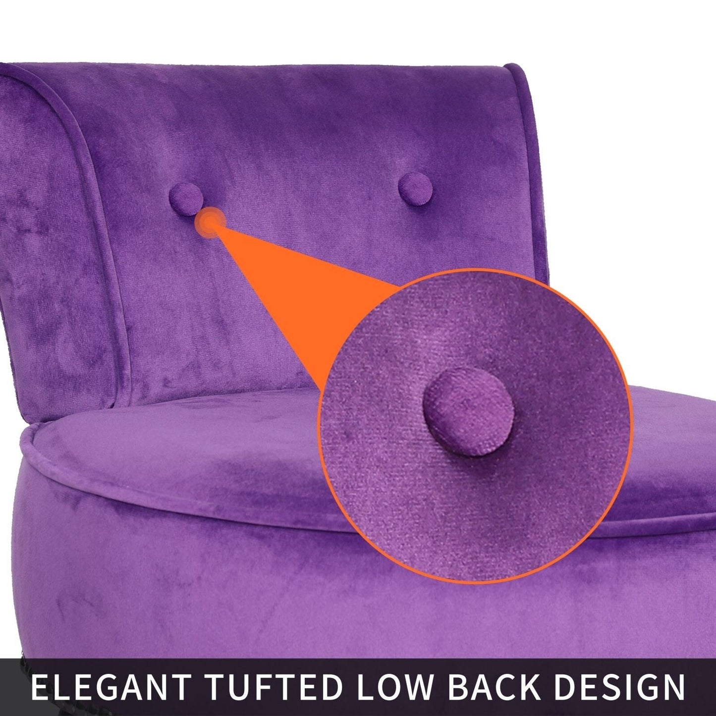 Tabouret de maquillage VEIKOUS avec dossier bas et pieds en bois - 17,3 x 15,7 x 25,1