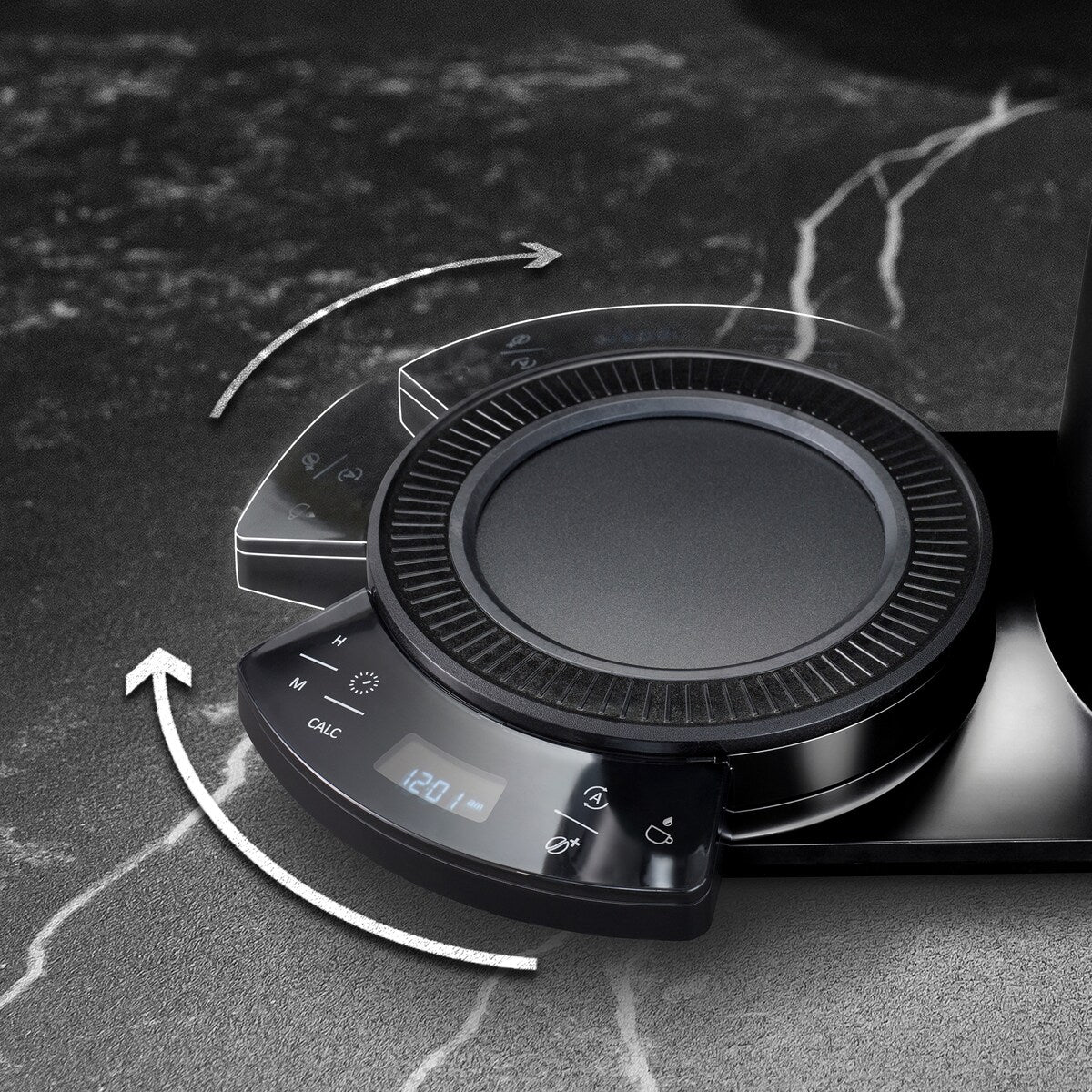 Cafetière filtre Vision 12 tasses Luxe avec tableau de bord rotatif