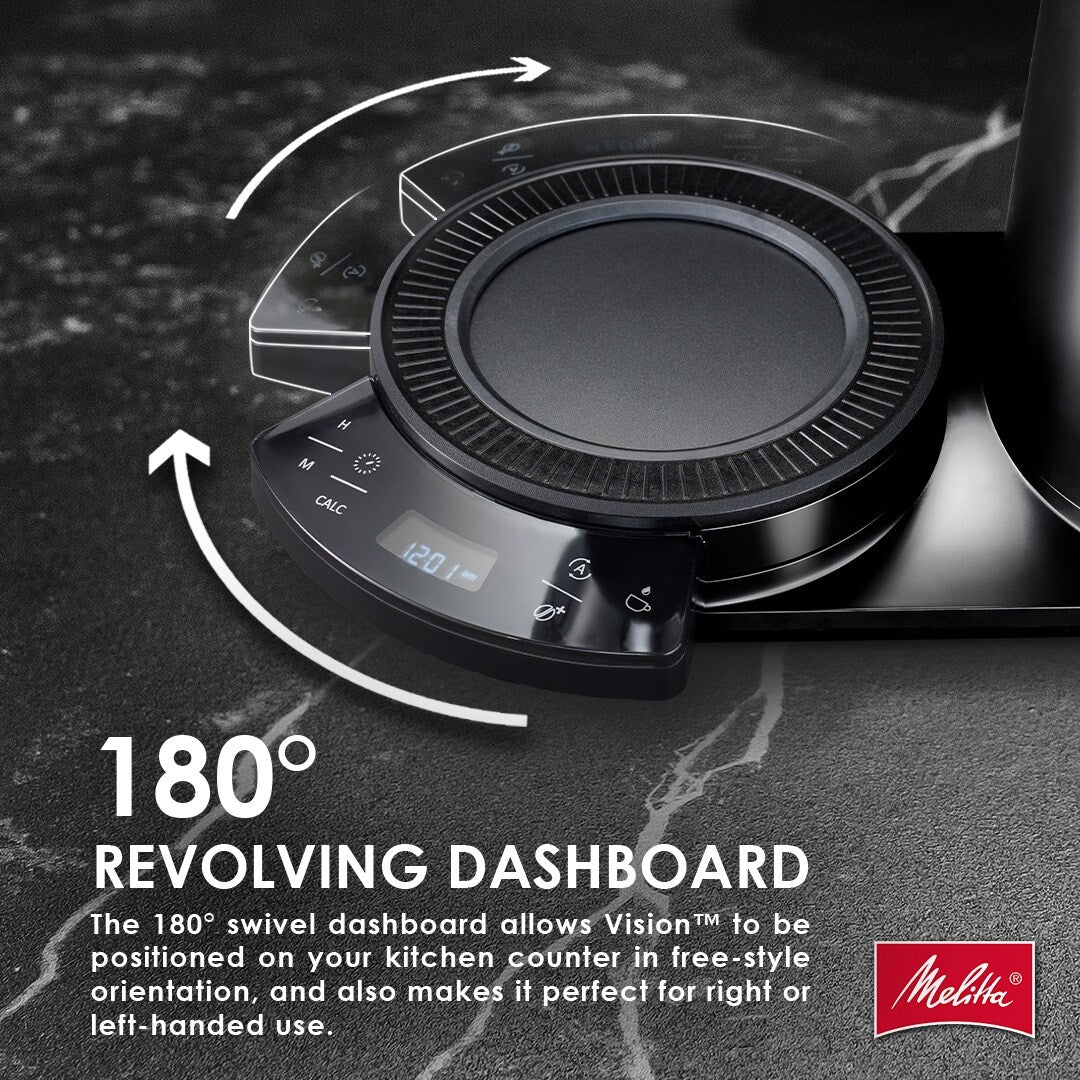 Cafetière filtre Vision 12 tasses Luxe avec tableau de bord rotatif