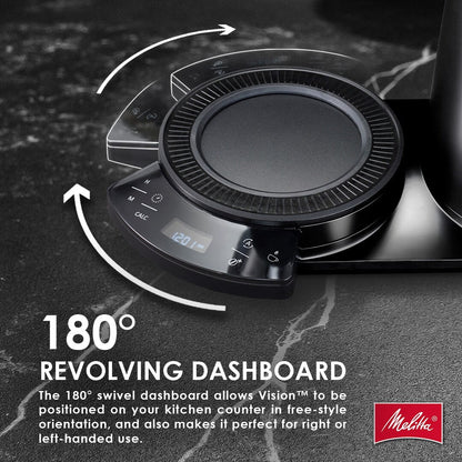 Cafetière filtre Vision 12 tasses Luxe avec tableau de bord rotatif