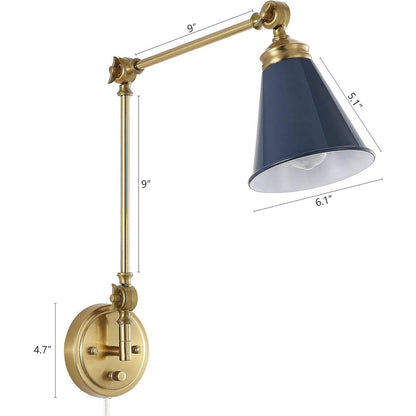 Applique murale industrielle à bras pivotant WINGBO avec abat-jour en métal, paquet de 2...