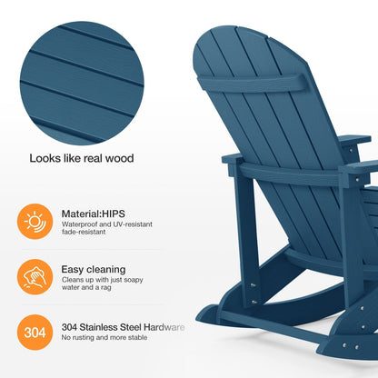 Chaise à bascule d'extérieur toutes saisons WINSOON, lot de 2