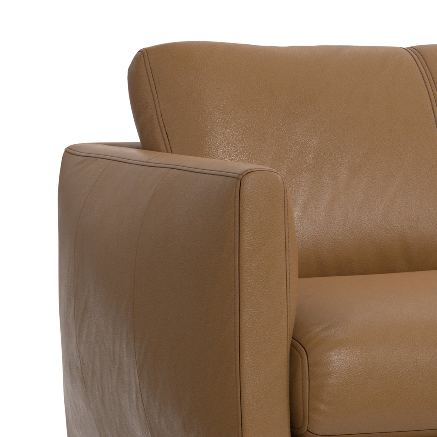 Canapé WYNDENHALL Danbury Modern Mid-Century 81 en cuir véritable