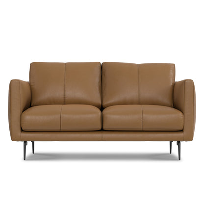 Canapé causeuse WYNDENHALL Danbury en cuir véritable de 60 pouces de large