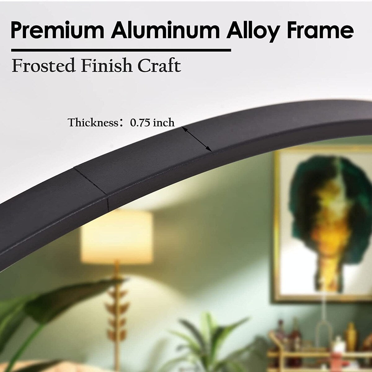 Miroir de salle de bain rond mural YVANLA avec cadre en métal