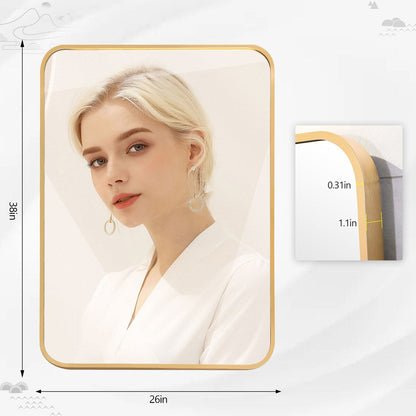 Miroir de salle de bain mural avec coin arrondi