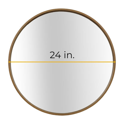 Miroir mural rond classique avec cadre en bois