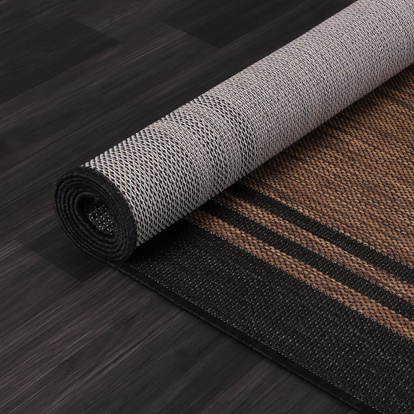 Tapis d'intérieur/extérieur lavable à bordure pour patio, terrasse, porche