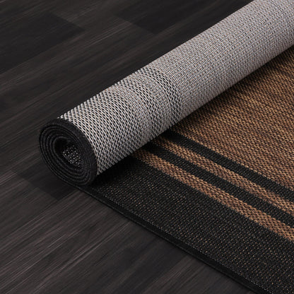 Tapis d'intérieur/extérieur lavable à bordure pour patio, terrasse, porche