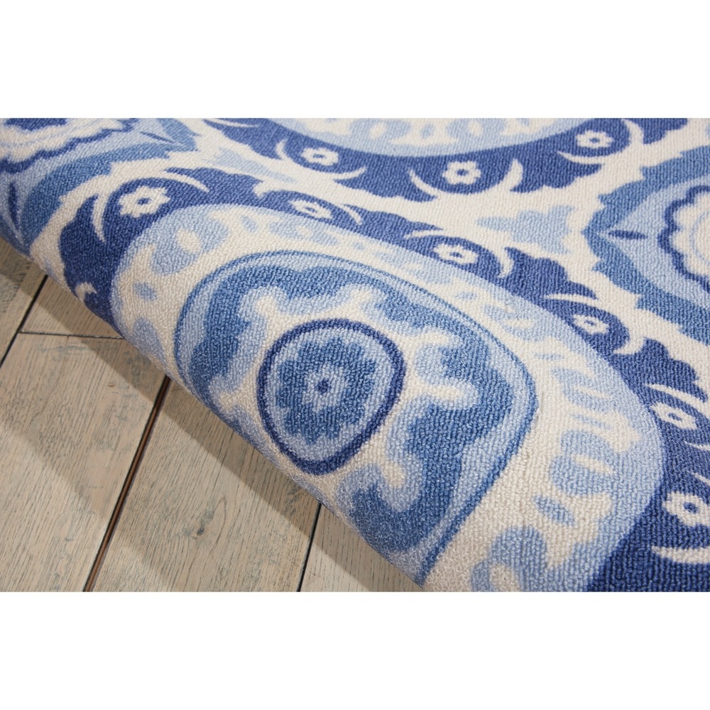 Tapis d'intérieur/extérieur Waverly Sun N' Shade à motif médaillon bohème