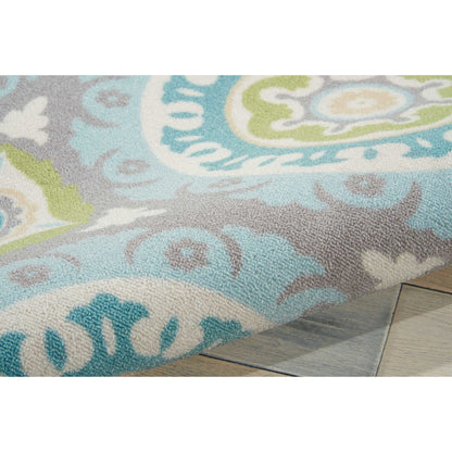 Tapis d'intérieur/extérieur Waverly Sun N' Shade à motif médaillon bohème
