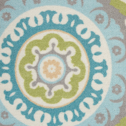 Tapis d'intérieur/extérieur Waverly Sun N' Shade à motif médaillon bohème