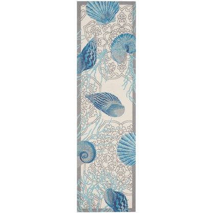 Tapis d'intérieur/extérieur Waverly Sun &amp; Shade Shore Thing Tropical Sea Shell Floral