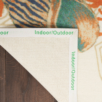 Tapis d'intérieur/extérieur Waverly Sun &amp; Shade Shore Thing Tropical Sea Shell Floral