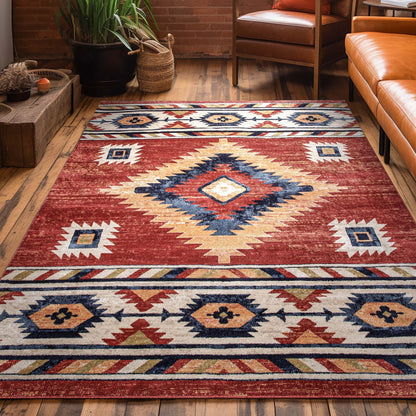 Tapis tribal du sud-ouest de Tulsa Lea, tissé avec soin