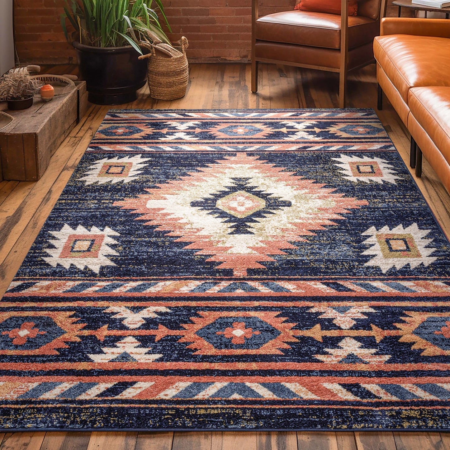 Tapis tribal du sud-ouest de Tulsa Lea, tissé avec soin