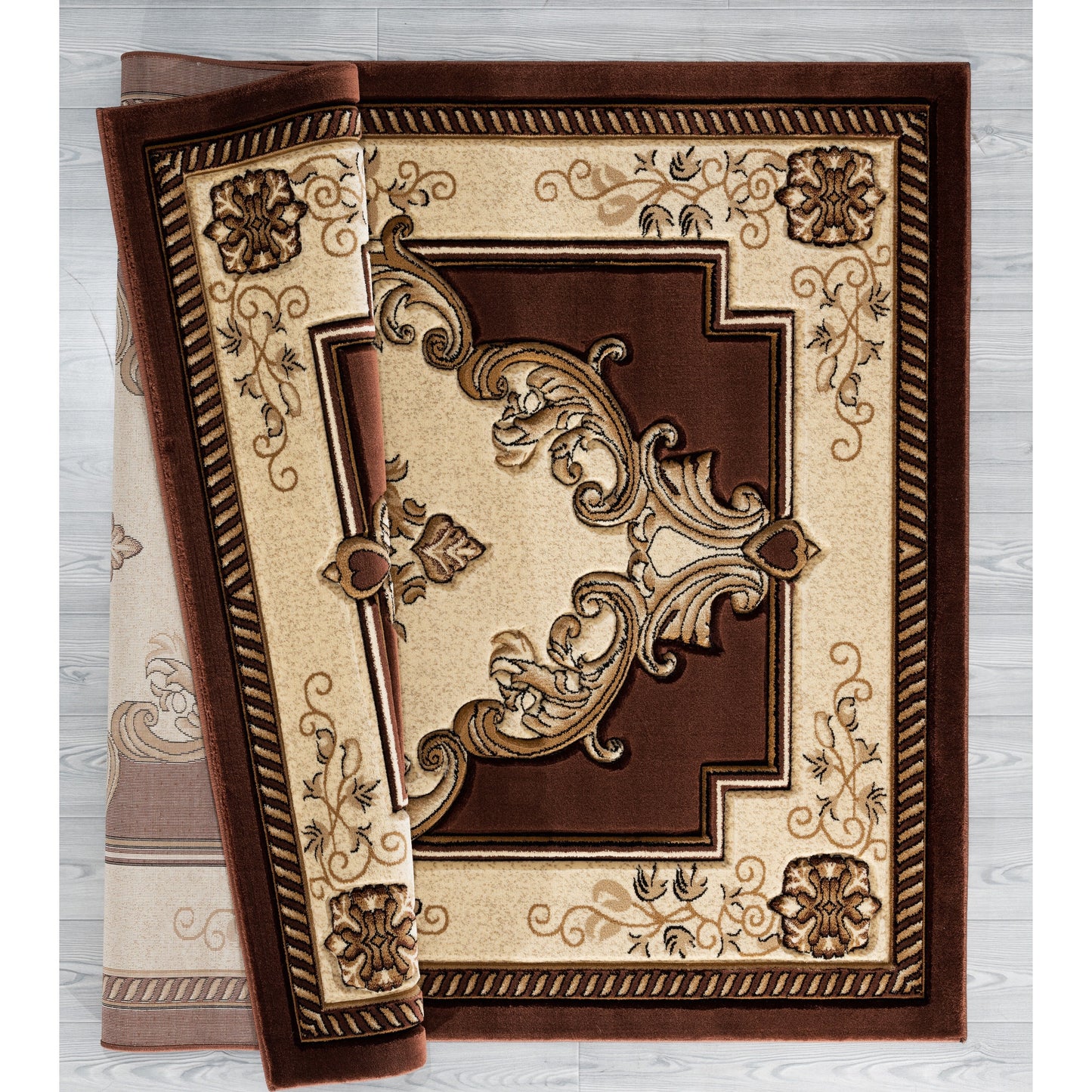 Tapis de salon Porch &amp; Den Curry sculpté à la main