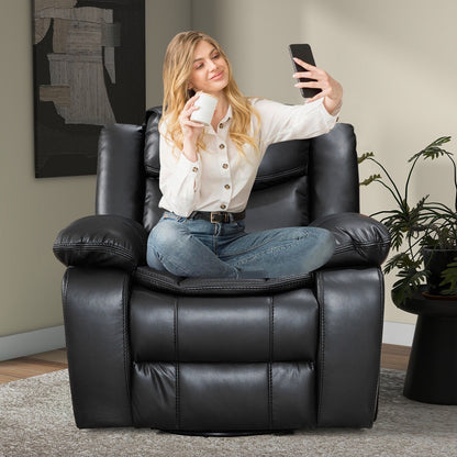 Fauteuil inclinable chauffant et massant en cuir durable à siège large