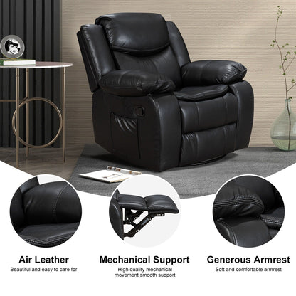 Fauteuil inclinable chauffant et massant en cuir durable à siège large