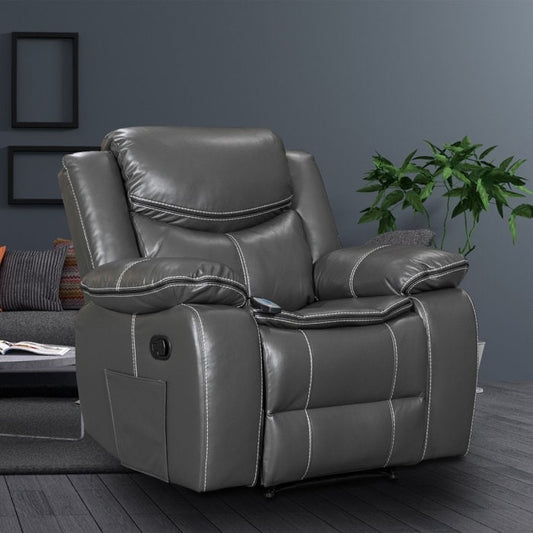 Fauteuil inclinable chauffant et massant en cuir durable à siège large