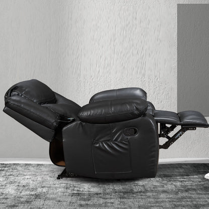 Fauteuil inclinable chauffant et massant en cuir durable à siège large