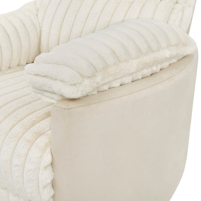 Fauteuil inclinable manuel en velours côtelé à larges baleines