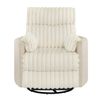 Fauteuil inclinable manuel en velours côtelé à larges baleines