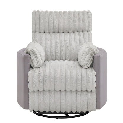 Fauteuil inclinable manuel en velours côtelé à larges baleines