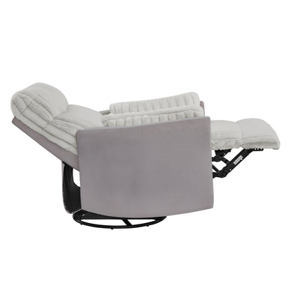 Fauteuil inclinable manuel en velours côtelé à larges baleines