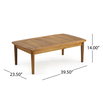 Salon de jardin Willowbrook en bois d'acacia 4 places par Christopher Knight Home