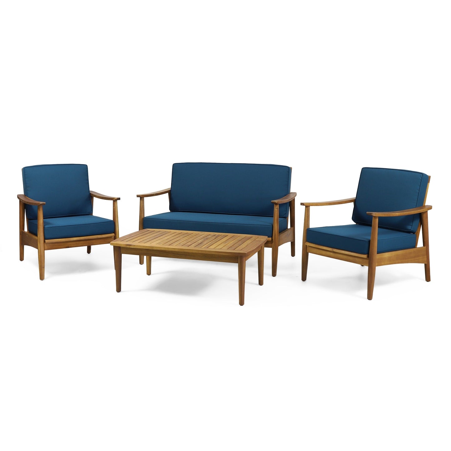 Salon de jardin Willowbrook en bois d'acacia 4 places par Christopher Knight Home