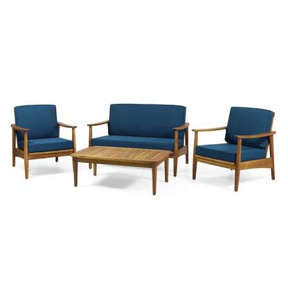 Salon de jardin Willowbrook en bois d'acacia 4 places par Christopher Knight Home