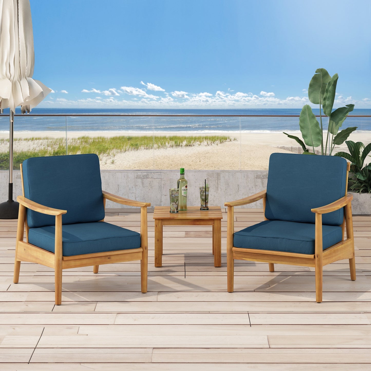 Fauteuil club Willowbrook Wood (lot de 2) par Christopher Knight Home