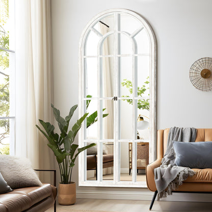 Miroir de fenêtre en bois arqué 71'' L x 31'' l