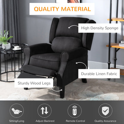 Fauteuil de massage chauffant à oreilles, fauteuil inclinable rembourré vintage avec dossier réglable, télécommande, poche latérale de rangement
