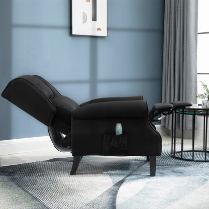Fauteuil de massage chauffant à oreilles, fauteuil inclinable rembourré vintage avec dossier réglable, télécommande, poche latérale de rangement