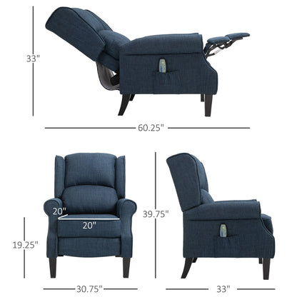 Fauteuil inclinable manuel en lin avec repose-pieds réglable et télécommande filaire
