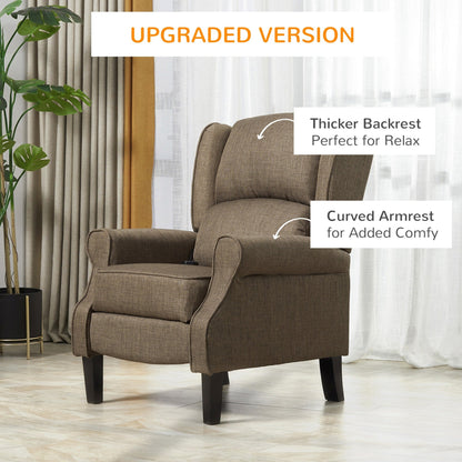 Fauteuil inclinable manuel en lin avec repose-pieds réglable et télécommande filaire
