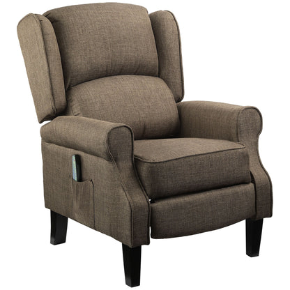 Fauteuil inclinable manuel en lin avec repose-pieds réglable et télécommande filaire