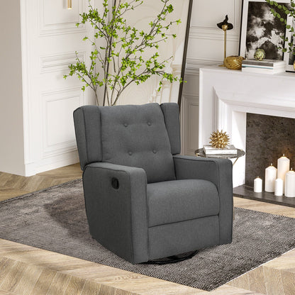 Fauteuil inclinable pivotant à oreilles Fauteuil de cinéma maison Fauteuil capitonné à boutons avec repose-pieds rétractable