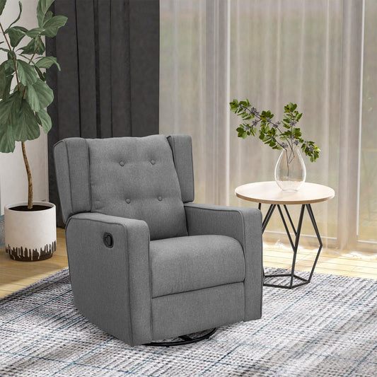 Fauteuil inclinable pivotant à oreilles Fauteuil de cinéma maison Fauteuil capitonné à boutons avec repose-pieds rétractable