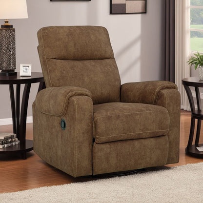 Fauteuil inclinable à bascule manuel Woli, 99 cm, similicuir marron classique