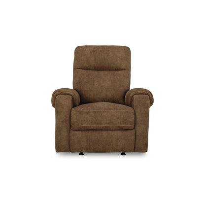 Fauteuil inclinable à bascule manuel Woli, 99 cm, similicuir marron classique