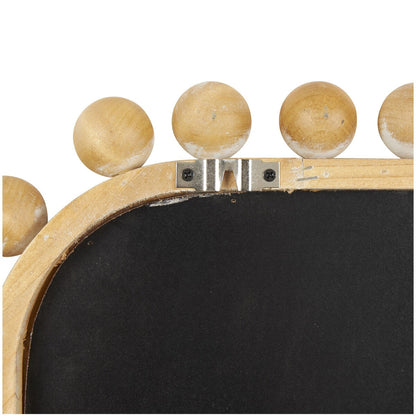 Miroir mural en bois avec cadre perlé - Marron - Roche River Decor