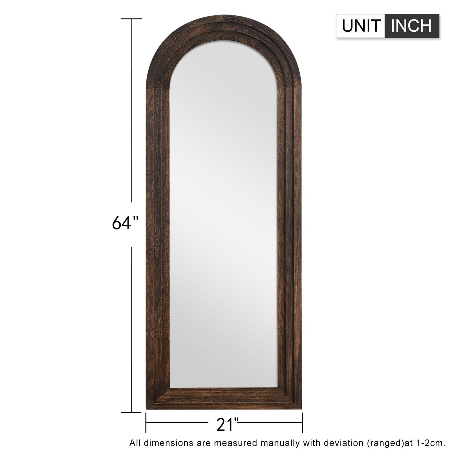 Miroir mural en bois de style échelle - 64 x 21