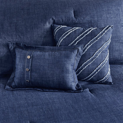 Parure de lit en denim surdimensionnée et rembourrée Woolrich Perry Blue