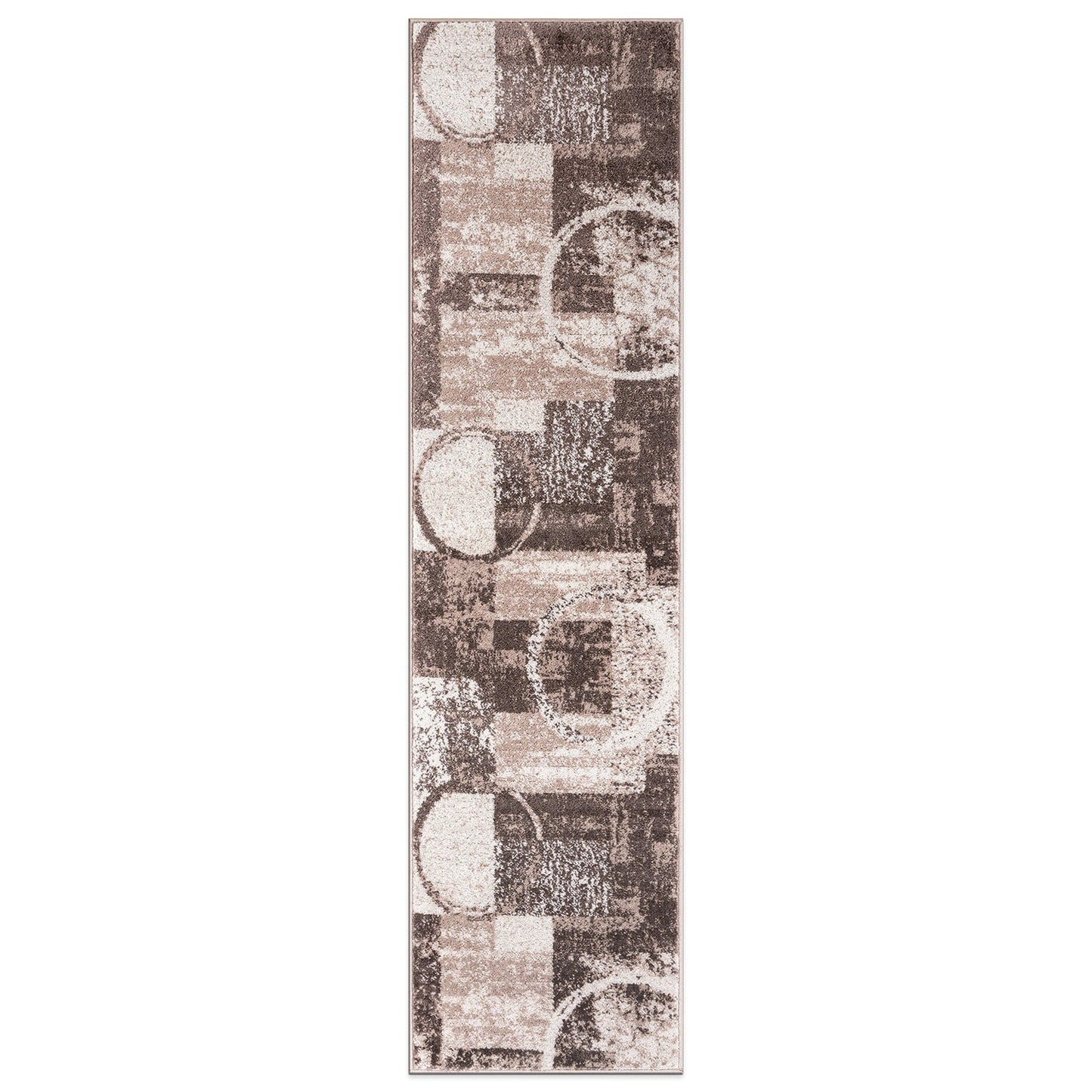 Tapis rond abstrait en polypropylène fabriqué à la machine par World Rug Gallery